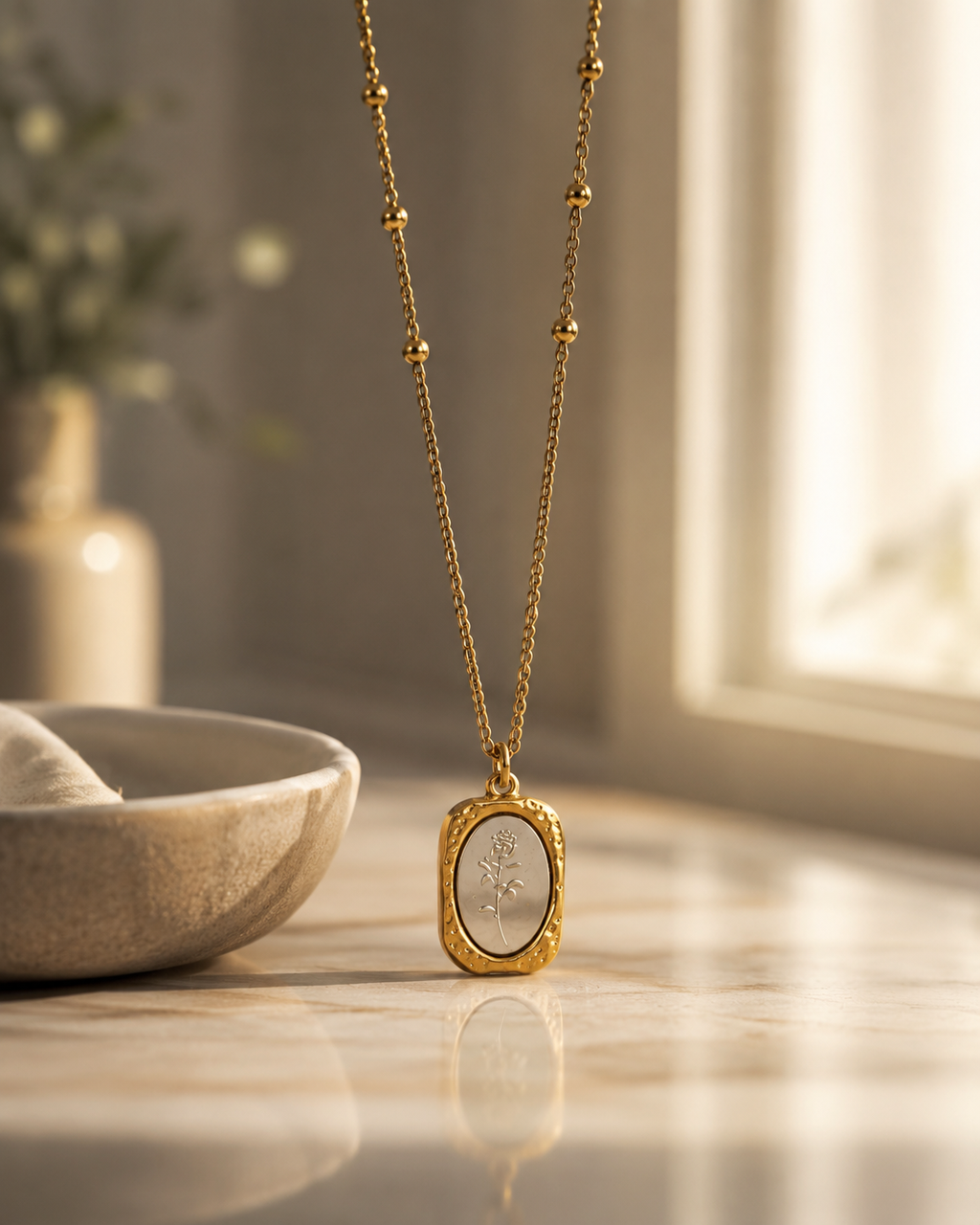 The Rose Medallion Pendant Necklace