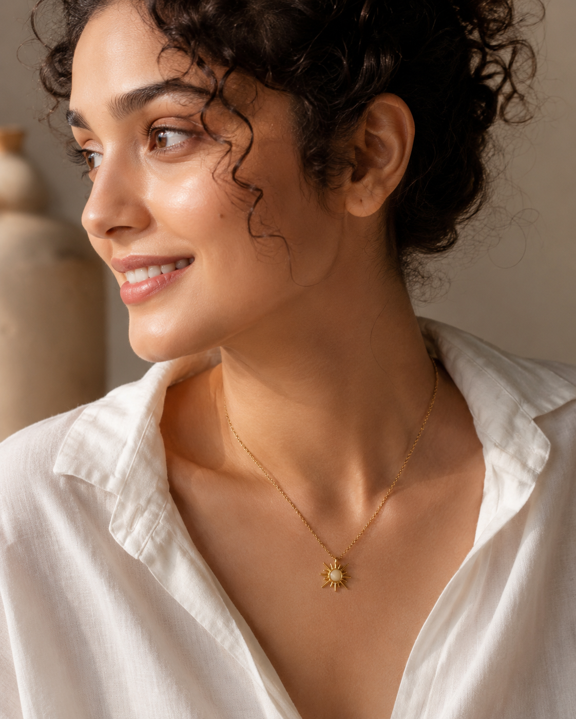 The Sunburst Ivory Pendant Necklace