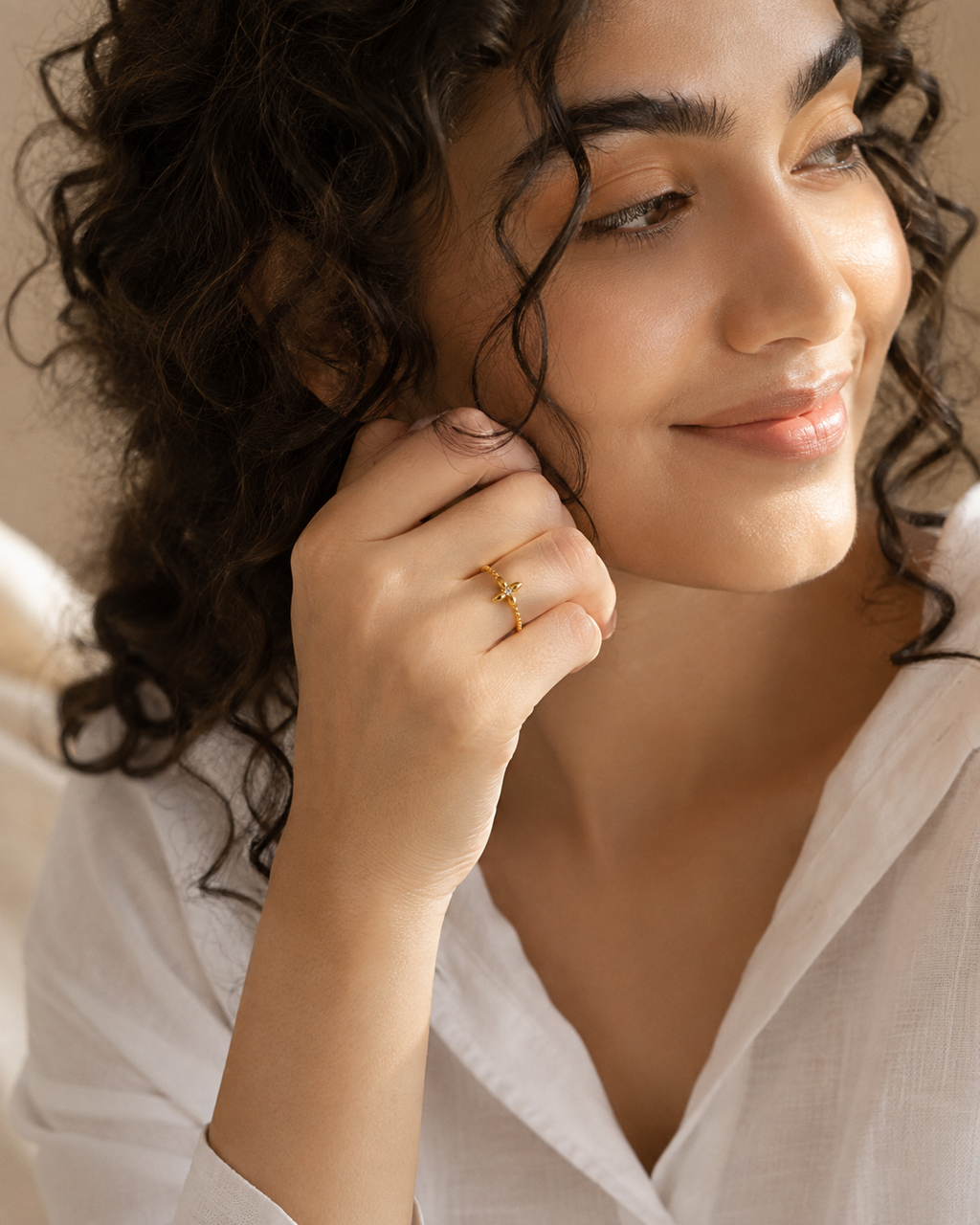 The Élan Floral Gold Ring