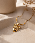 The Bow & Heart Gold Necklace