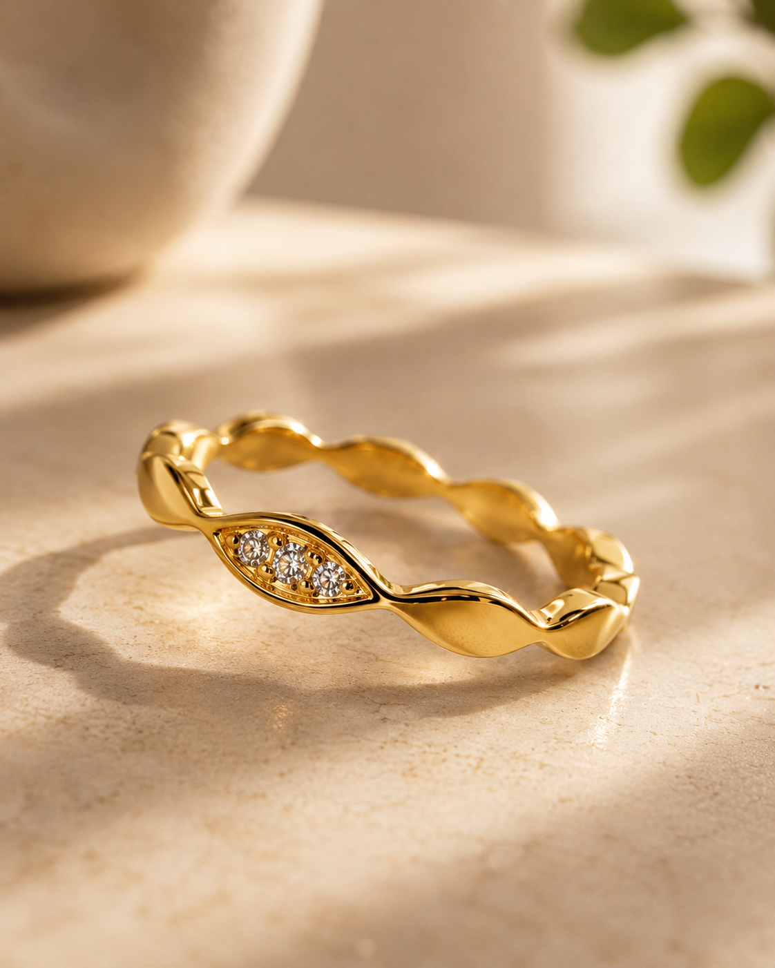 The Trinity Swirl Ring